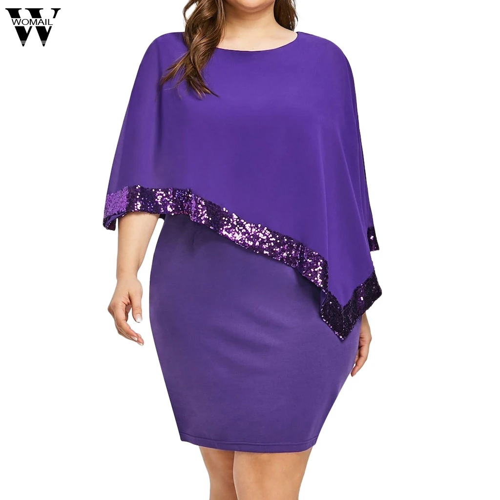 Платье женское модное большого размера с открытыми плечами ассиметричное