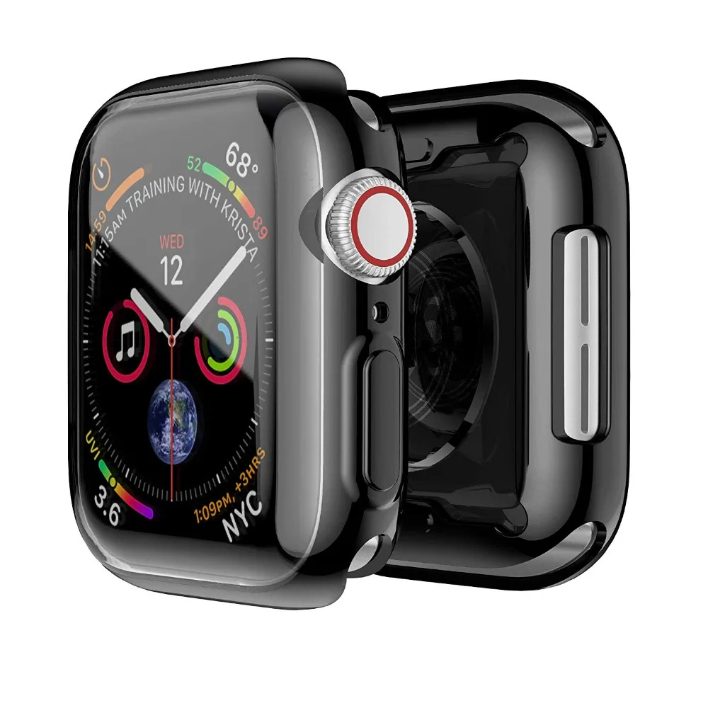 Чехол для Apple Watch Series SE/6/5/4 40 мм/44 мм мягкий ТПУ гибкий чехол Полный экран защитный