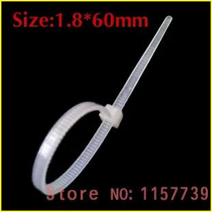 LIKOU Miniature NYLON cable ties wholesale 1.8x60mm Plastic self-locking wire straps 1000PCS white | Строительство и ремонт