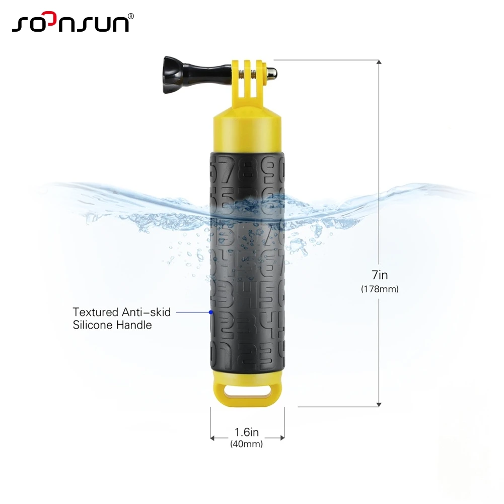SOONSUN плавающий полюс поплавок рукоятка противоскользящая резиновая ручка + 1/4