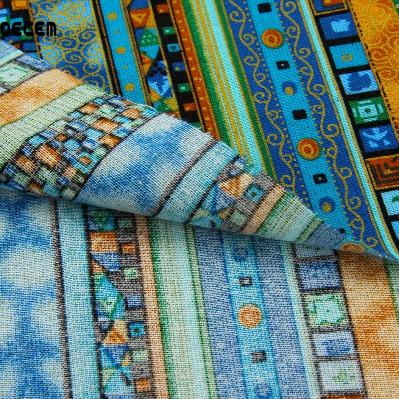 Африканский Стиль хлопок белье Ткань полосы шаблон метр для Скатерти Постельные