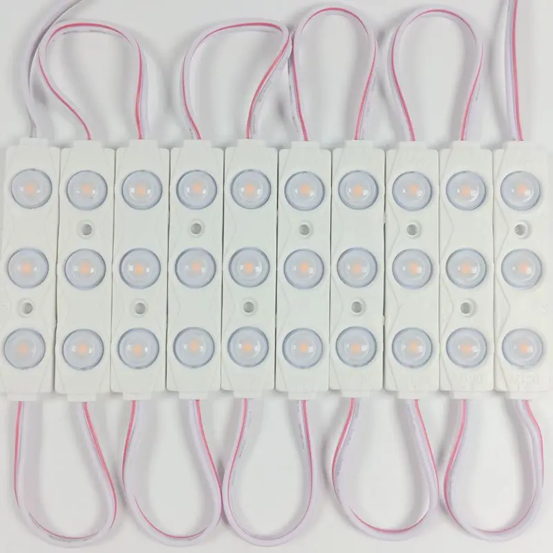 Новый Инжекционный светодиодный модуль 200 шт./лот 2835 3 светодиода, 12 В, 1,5 Вт, с объективом, водонепроницаемый IP65, светодиодный модуль с алюминиевой подложкой