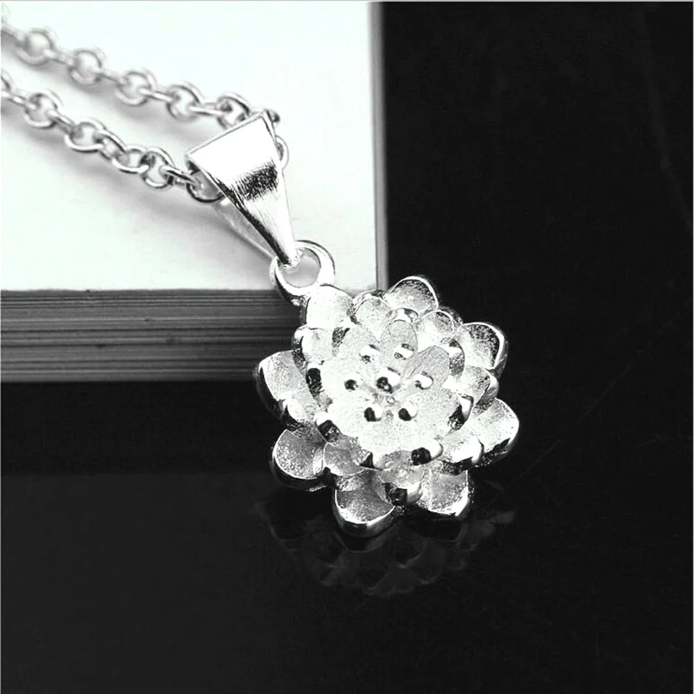 WQQCR ожерелье с рисунком лотоса для женщин Женское Ожерелье из стерлингового