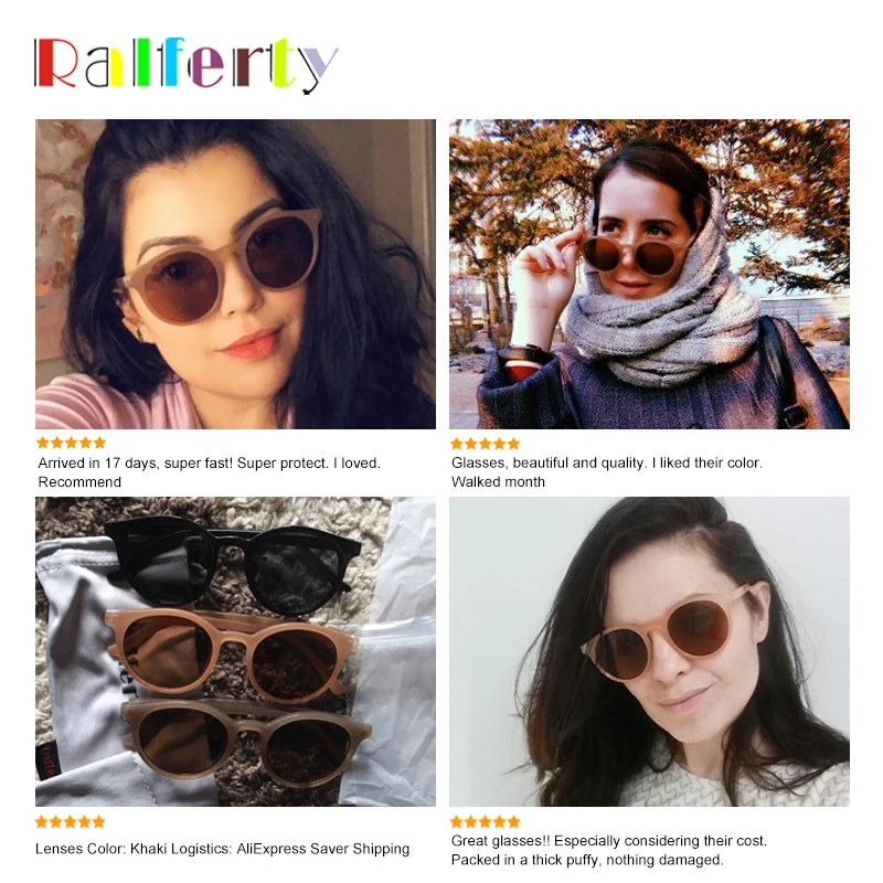 Солнцезащитные очки Ralferty 2019 женские круглые солнцезащитные UV400 Ретро Винтажные