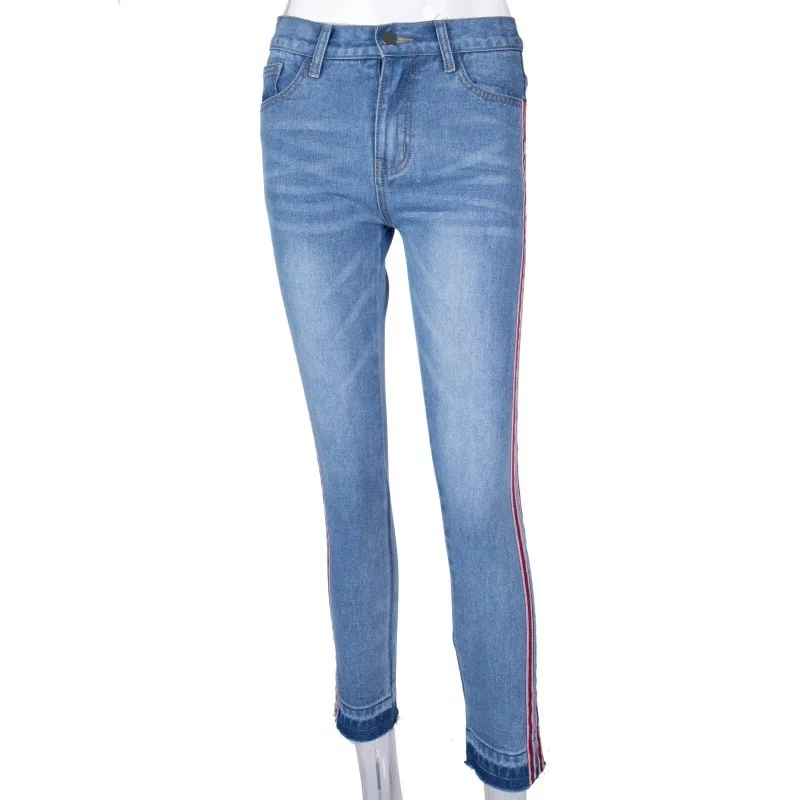 

Genayooa Skinny Jeans Woman Demin Jeans Sexy Push Up Jeans Women Striped Side High Waisted Boyfriend Jeans For Women