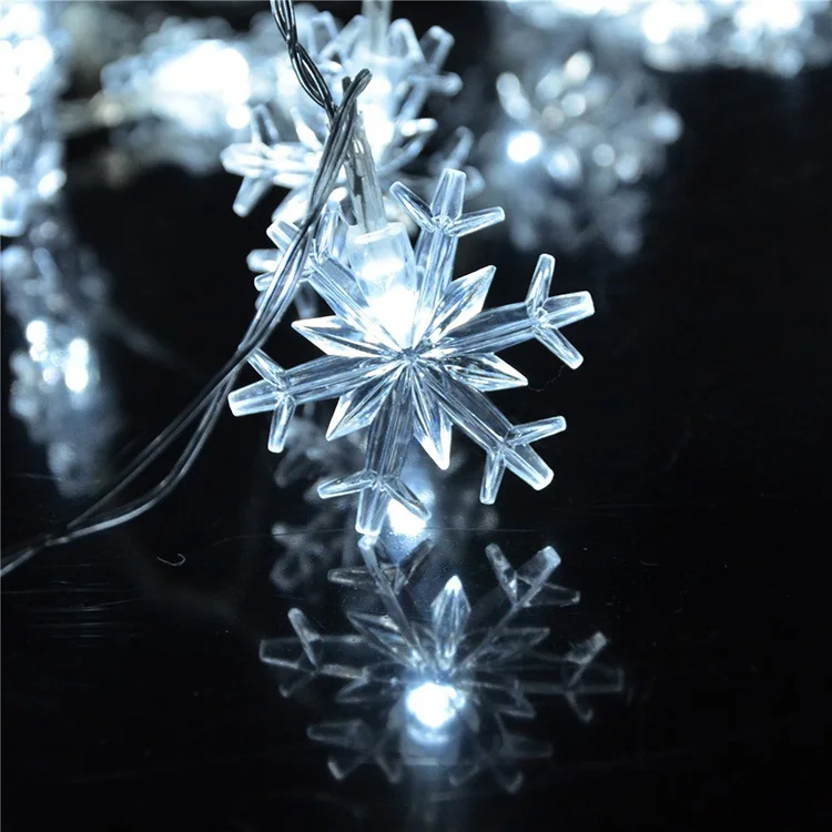 

8M 50LED AA battery String lights Snowflake Window Garland decorations wedding Christmas party decorative lights LED Fairy