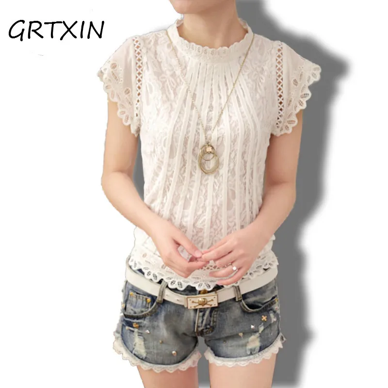 Новые летние модные элегантные однотонные женские блузки с рукавами-лепестками