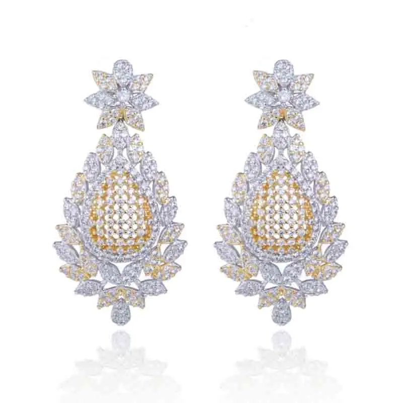 Dazz Exquisite Big Dangle Earrings Hollow Out Flowers Pineapple Yellow Jewelry Wedding Banquet Women Bride Accessories Gift 2019 | Украшения