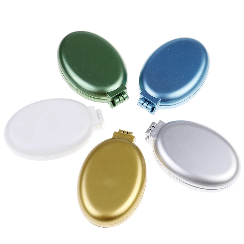 Anti-static Portable Round Pocket Small Size Travel Massage Folding Comb Girl Detangling Hair Brush With Mirror Styling Tools