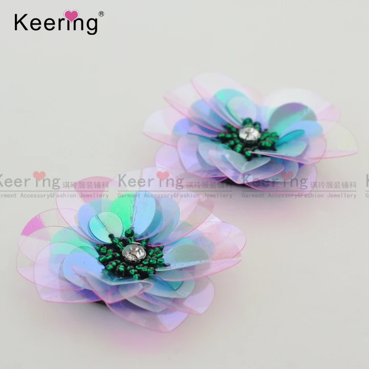 

Fancy Handmade 5.2CM Flower Sequin Patches WPHB-061