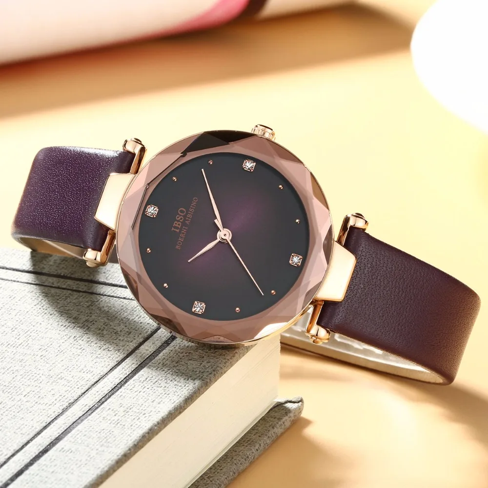 Женские Аналоговые часы с ремешком из натуральной кожи кристаллами | Наручные