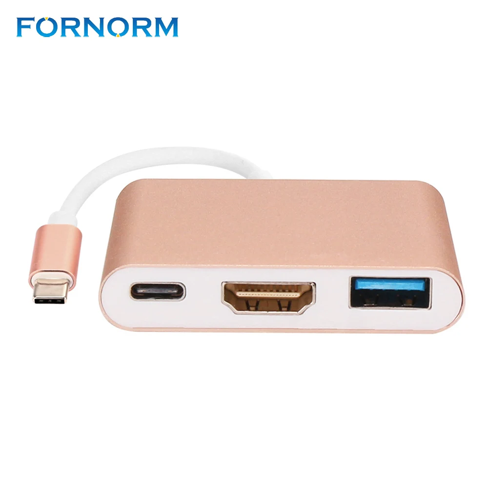 Fornorm USB 3.1type C HDMI адаптер 1080 P 4 К 3.0 конвертер кабель для зарядки порты и разъёмы