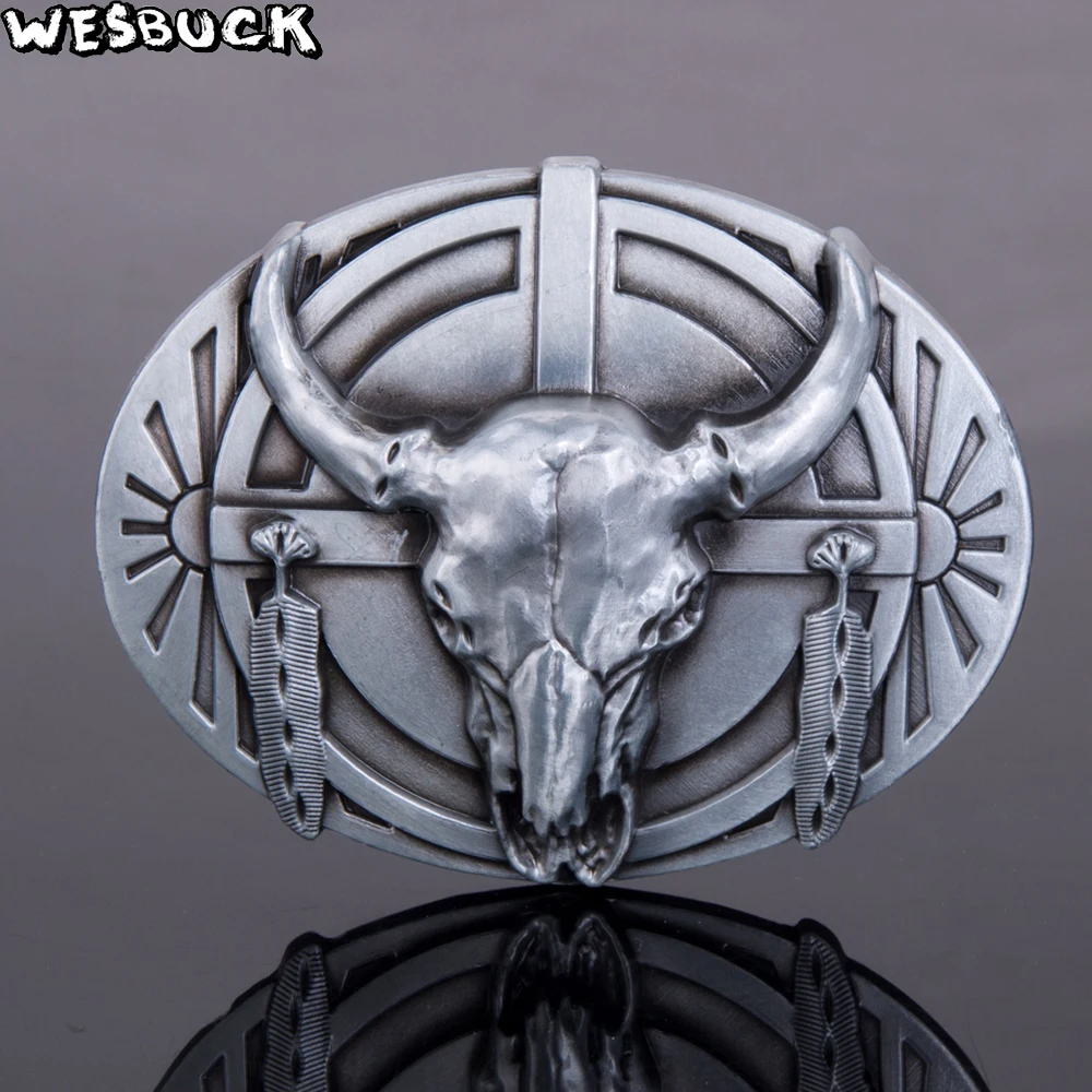 WesBuck бренд большой бык пряжки ремня для Для мужчин женщин Прохладный Western Buckles