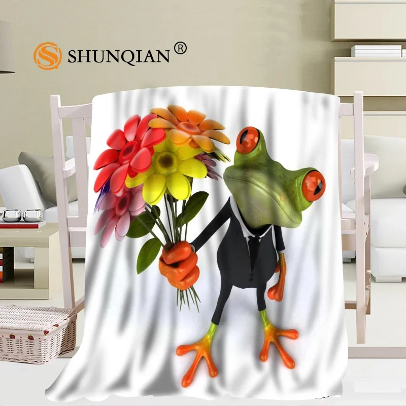

Custom frog Blanket Manta Falafel Blanket Sofa/Bed/Plane Travel Plaids Bedding Set 56x80inch 50X60inch 40X50inch