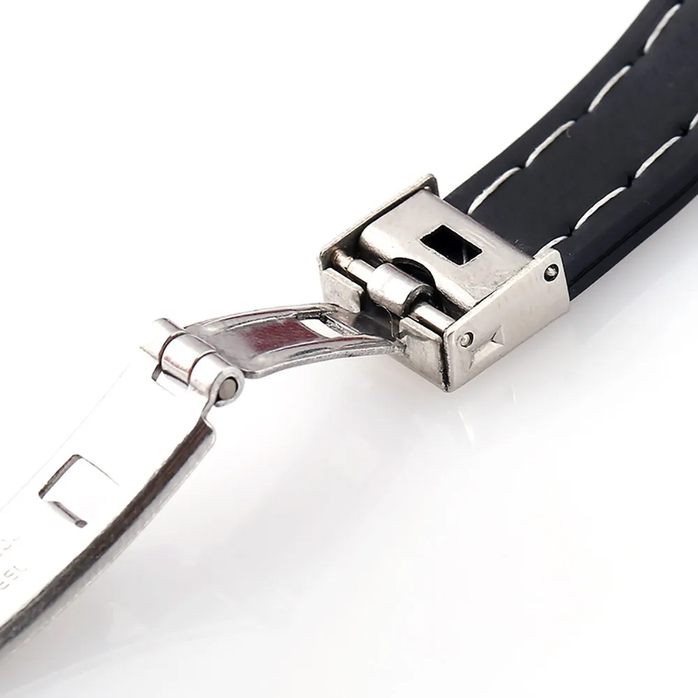 Модный элегантный мужской силиконовый браслет из титановой стали с двумя