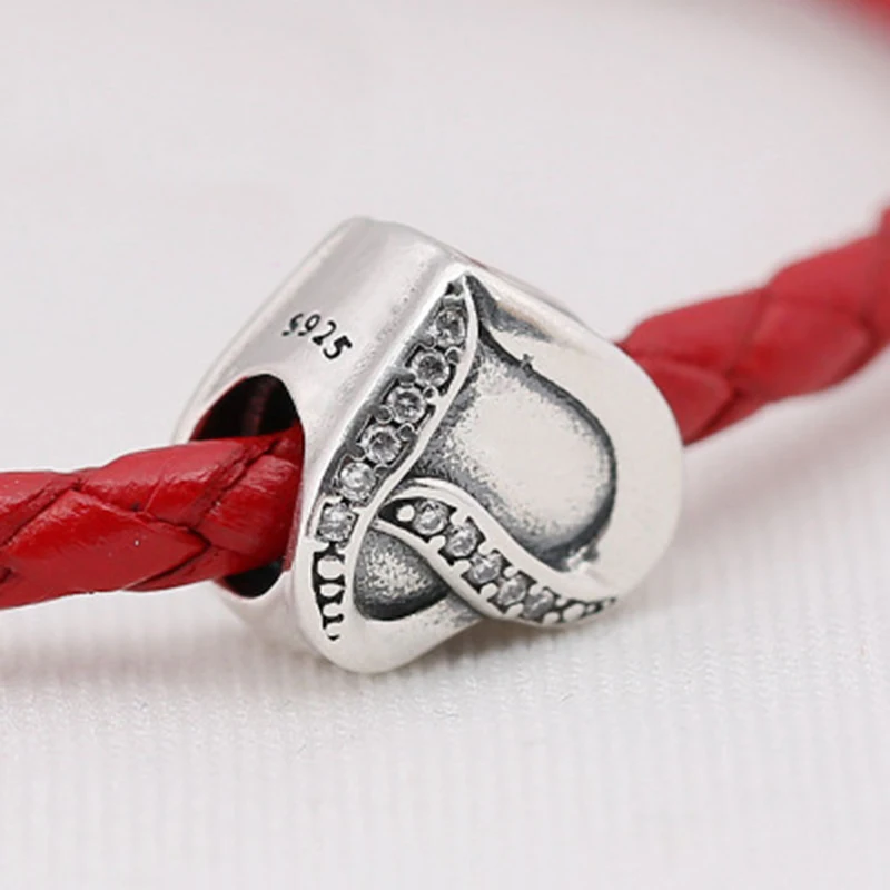 Бусина-Шарм в виде сердца серебро 100% пробы | Украшения и аксессуары