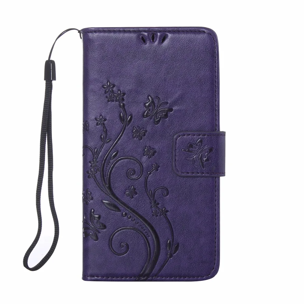 Роскошный чехол книжка из искусственной кожи с бабочкой и цветами мягкого