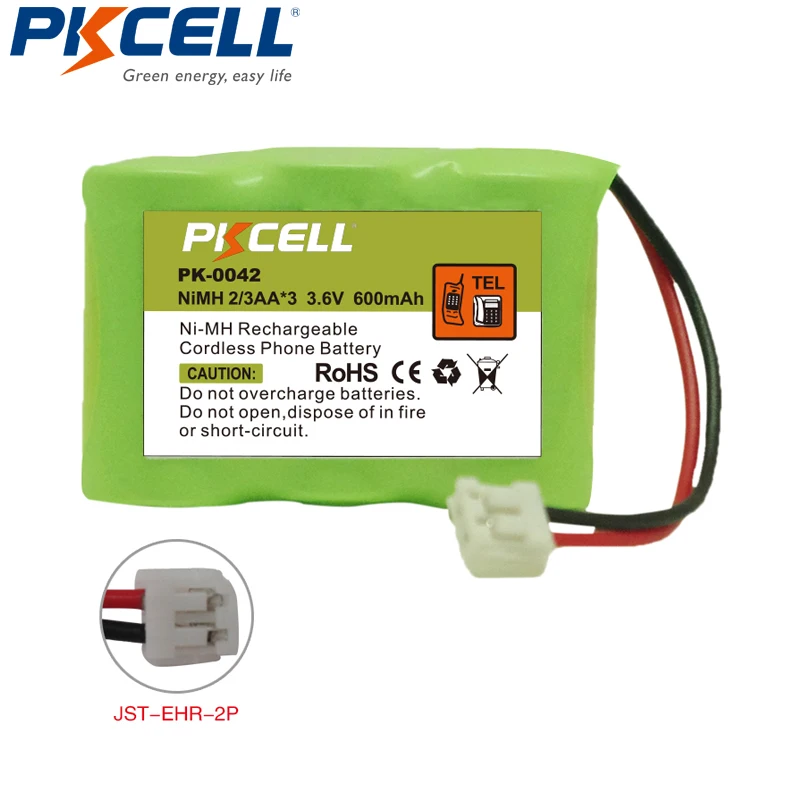 1 шт. аккумуляторный аккумулятор PKCELL NiMh для телефона 3 6 в 2/3AA * 600 ма/ч Vtech CPH 403D с и