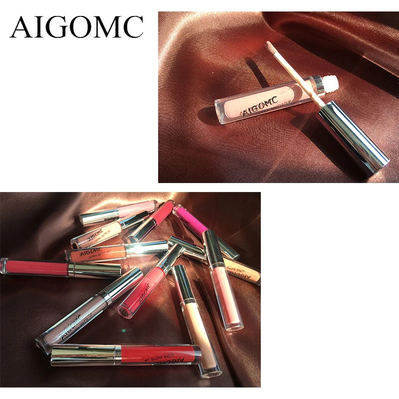 12 цветов Косметика не приклеивается сухой матовый блеск для губ кремовый