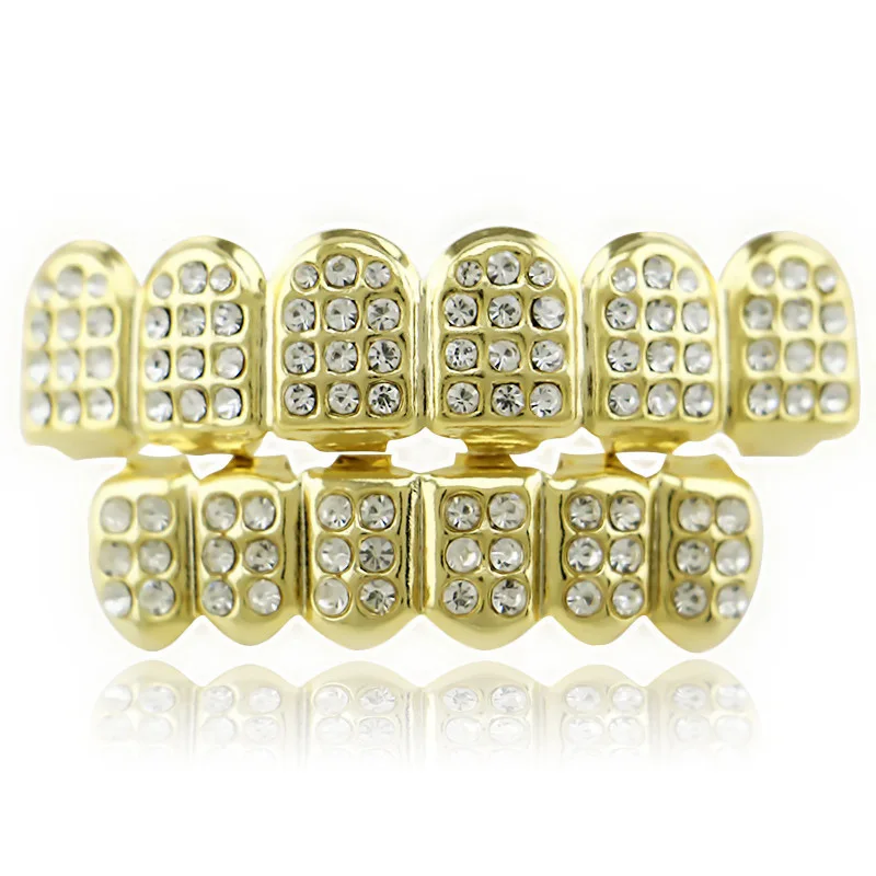 В Стиле Хип хоп декоративные Зубные коронки тела ювелирные с золотым оттенком