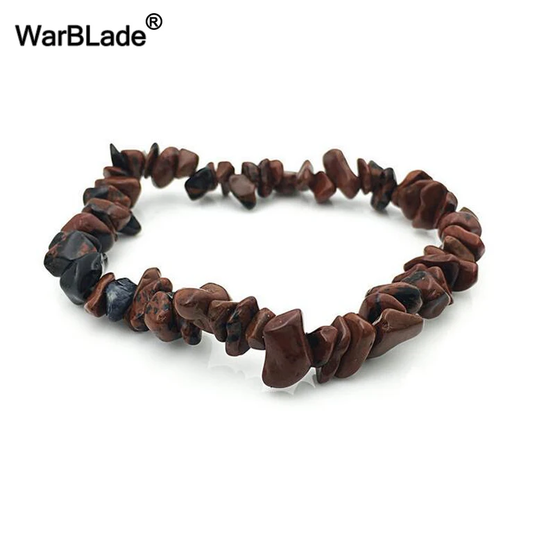 

WarBLade Irregular Natural Gem Stone Bracelet Crystal Stretch Chip beads Nuggets Bracelets Bangles Quartz Wristband For Women