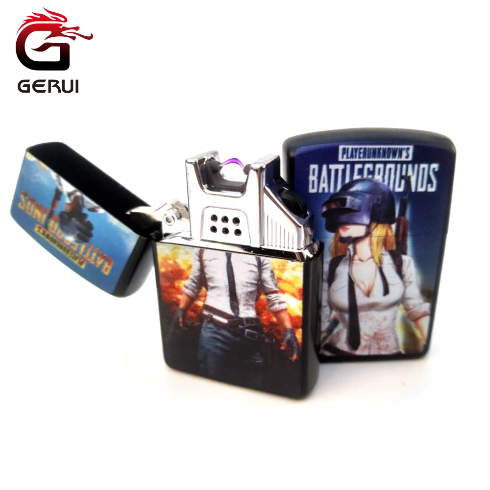 GERUI Популярные USB Зажигалка электронные Перезаряжаемые Боковая кнопка-переключатель фонарь Зажигалка импульсно-дуговая Зажигалка Ветрозащитная сигарета 220V