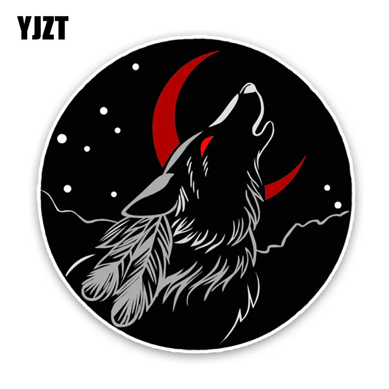 YJZT 13 4*13 4 см Мода Angry Cartoon Wolf прекрасный Цветной ПВХ Высокое качество стикер для