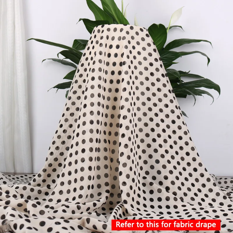 Живая вязаная ткань с принтом 75D шелковая шифоновая коротким рукавом 2019 Весна и