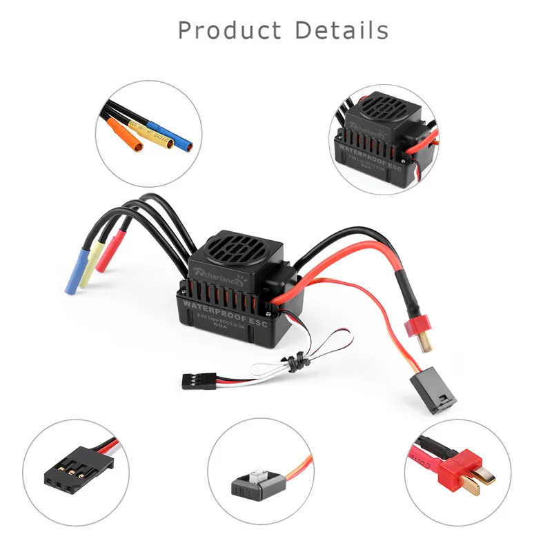 9T 4370KV бесщеточный двигатель + 60A ESC Карта программы комбо для 1/10 RC автомобиль