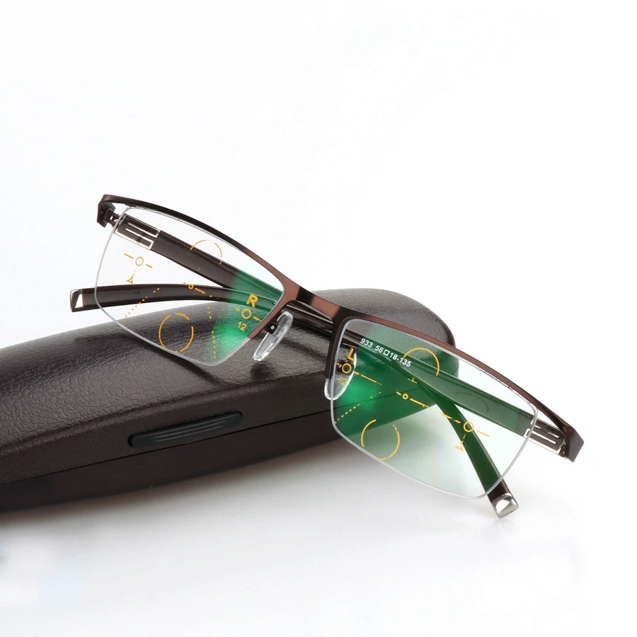 Многофокальные прогрессивные очки для чтения из титанового сплава мужские с