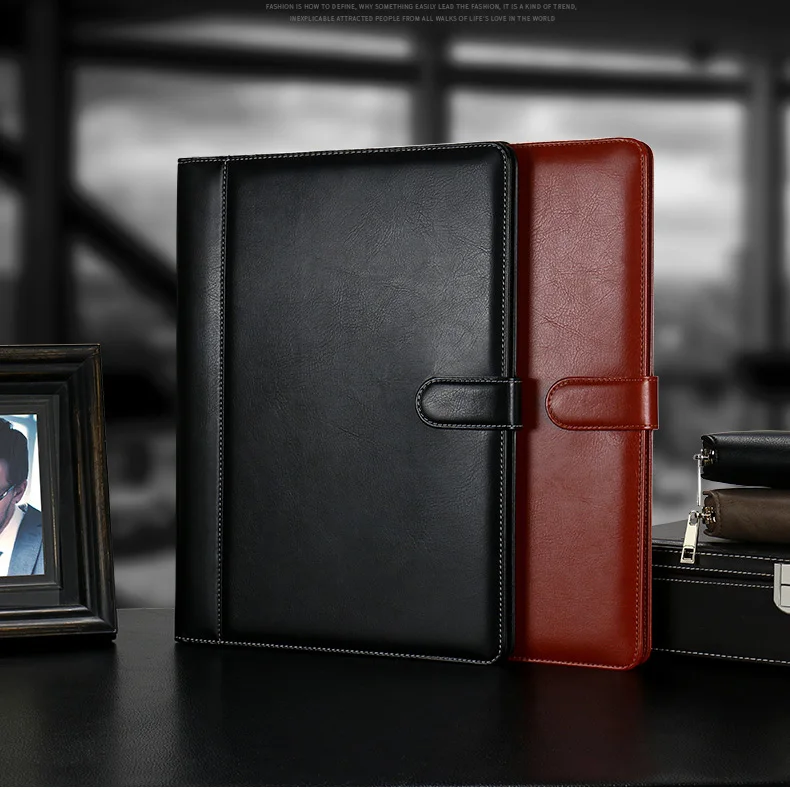 Мода А4 искусственная кожа офисный Padfolio Многофункциональный блокнот файл папка с