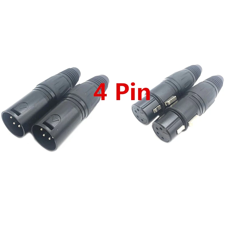 XLR 3/4/5 Pin черный маленький мужской женский Cannon Аудио Микрофон Разъем