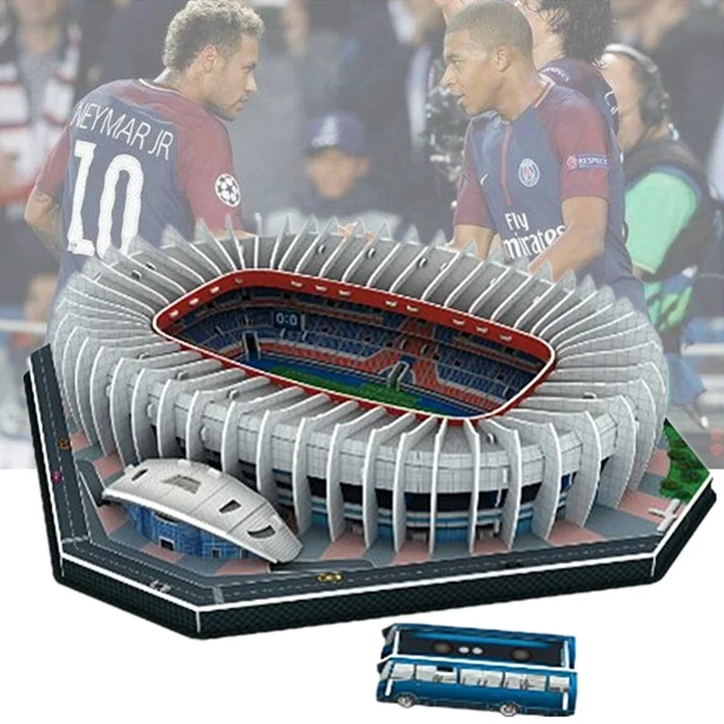 Have Original Box Классический пазл 3D головоломка архитектура стадион Франция Parc des Princes футбольные стадионы игрушечные масштабные модели наборы из строительной бумаги - Цвет: Have Original Box