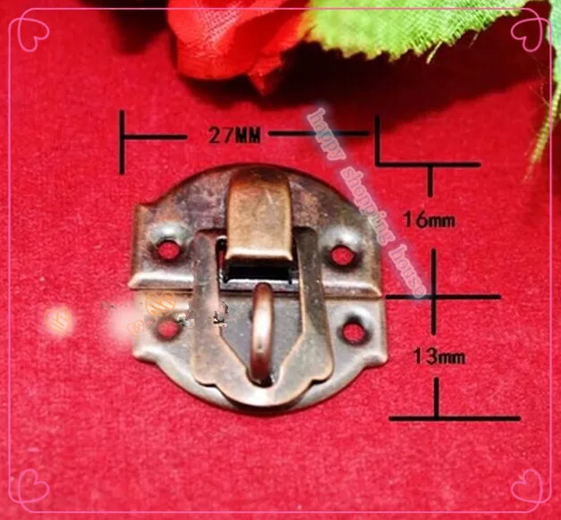 

27 мм * 29 мм старинная деревянная коробка для упаковки жестяная коробка Пряжка замок красная бронза Железная пряжка