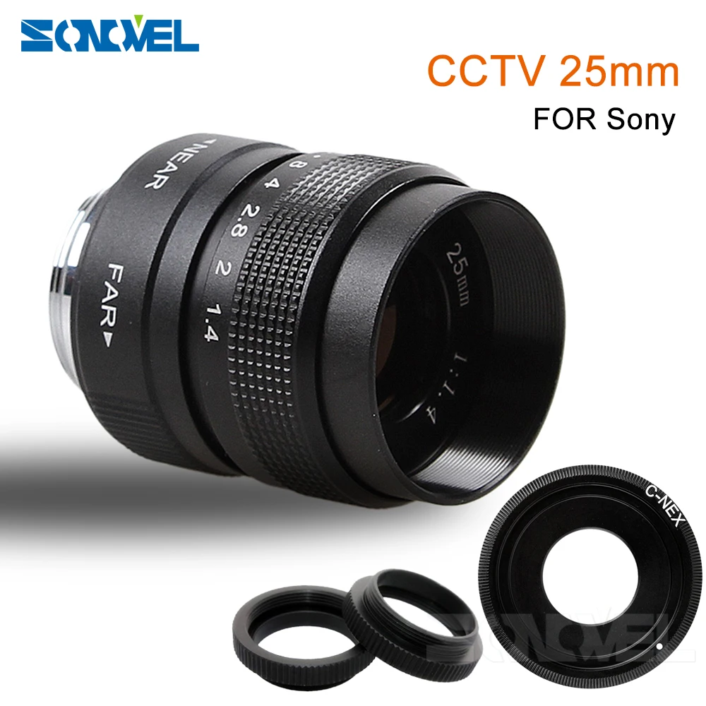 

25mm F1.4 CCTV TV Movie lens+C Mount For Sony E Mount Nex-5T Nex-3N Nex-6 Nex-7 Nex-5R A6300 A6100 A6000 A5100 A5000 A6500 A3100