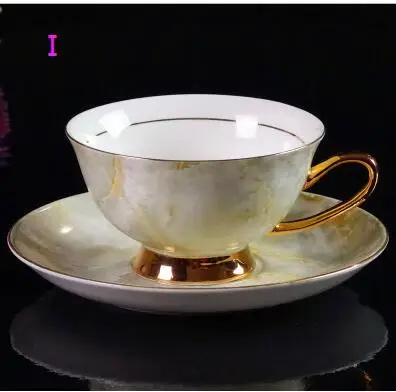 I Retro Palace European bone china coffee cup saucer high-grade British ceramic cup afternoon tea mug saucer set Queen's Cup CL092 - Цвет: I