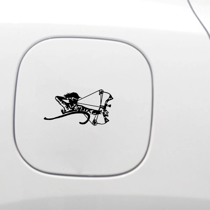 

QYPF 14.7*7.7CM Interesting Coolest Outdoor Archery Decor Vinyl Car Stickers Accessories Black/Silver C16-1806