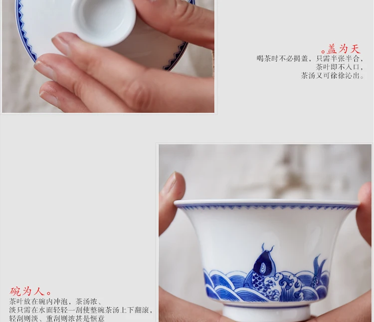 200 мл Цзиндэчжэнь керамический гайвань голубой и белый фарфор Tureen ручная окрашенный чайный чаша для домашнего чая чайный набор кунг-фу чайная церемония