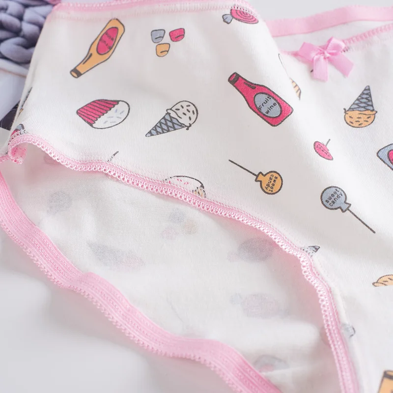 Girls Cotton Underwear Kids Cartoon Printed Panties Teenage Short Briefs Casual Young Girls Soft Underpants Majtki Dziewczynka