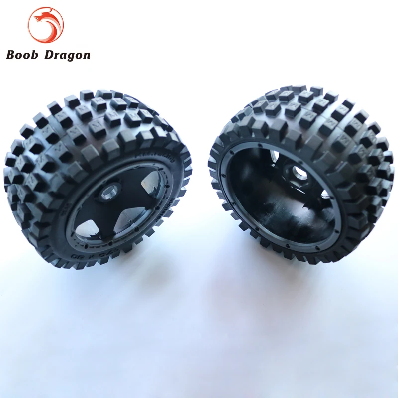FVITEU Monster tire задний комплект с черным ободом для 1/5 HPI BAJA 5B части Rovan king motor | Игрушки и