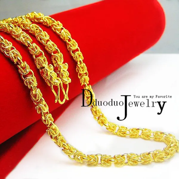 Настоящее мужское Золотистое Ожерелье с двойными головками дракона свадебное