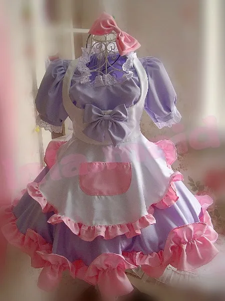 Милое Платье японской горничной для девочек нарядное платье с большим подолом