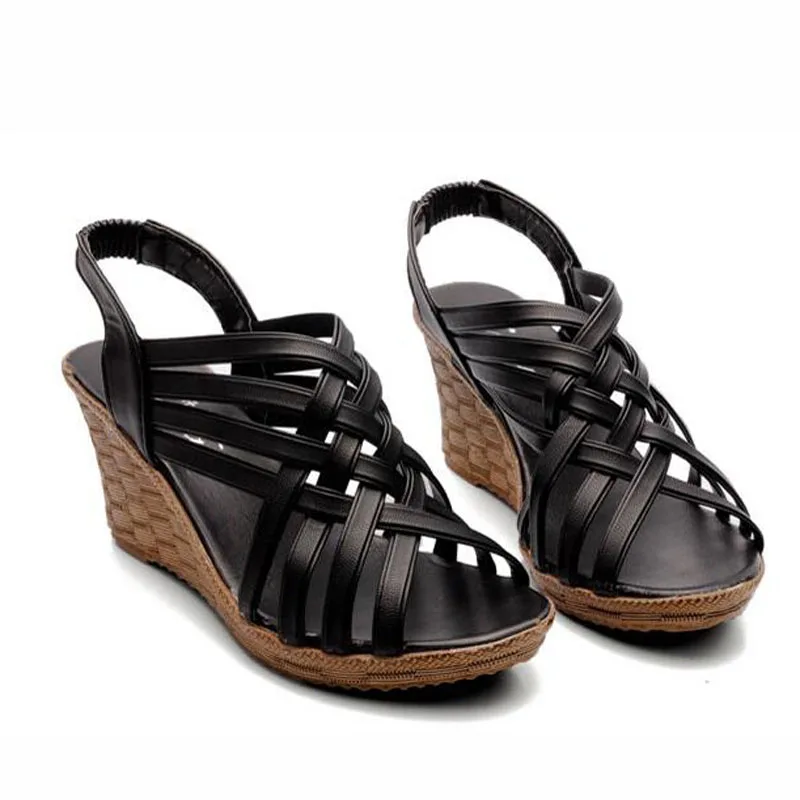 XingDeng/женские туфли на танкетке в европейском стиле Размеры 35 40|gladiator shoes|sandals
