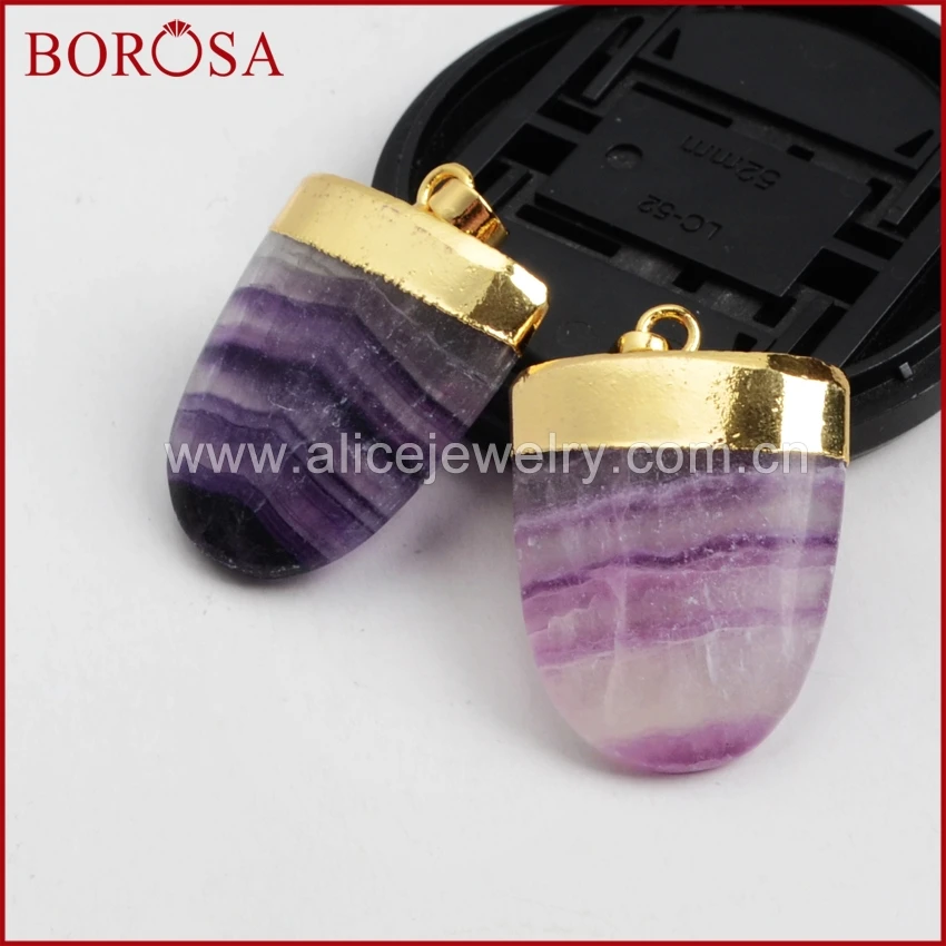 BOROSA 1 шт. натуральный экран Multi-цветной флюорит граненый Кулон Бусы Радужный