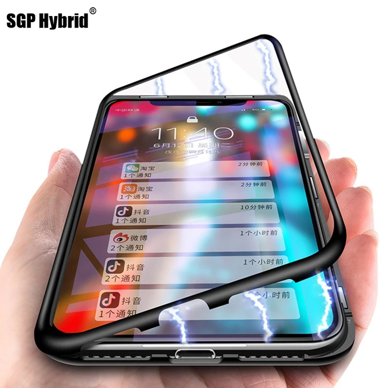 Магнитный адсорбционный флип-чехол для Samsung note 8 S9 S8 Plus чехол телефона iphone X 6 6S 7 10