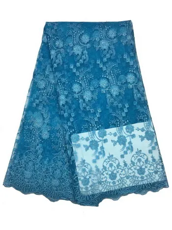 BLUE(2yard) Африканская кружевная ткань 2 ярда/партия Epacket Высококачественная французская кружевная ткань в нигерийском стиле африканская кружевная ткань для вечернего платья - Цвет: BLUE(2yard)