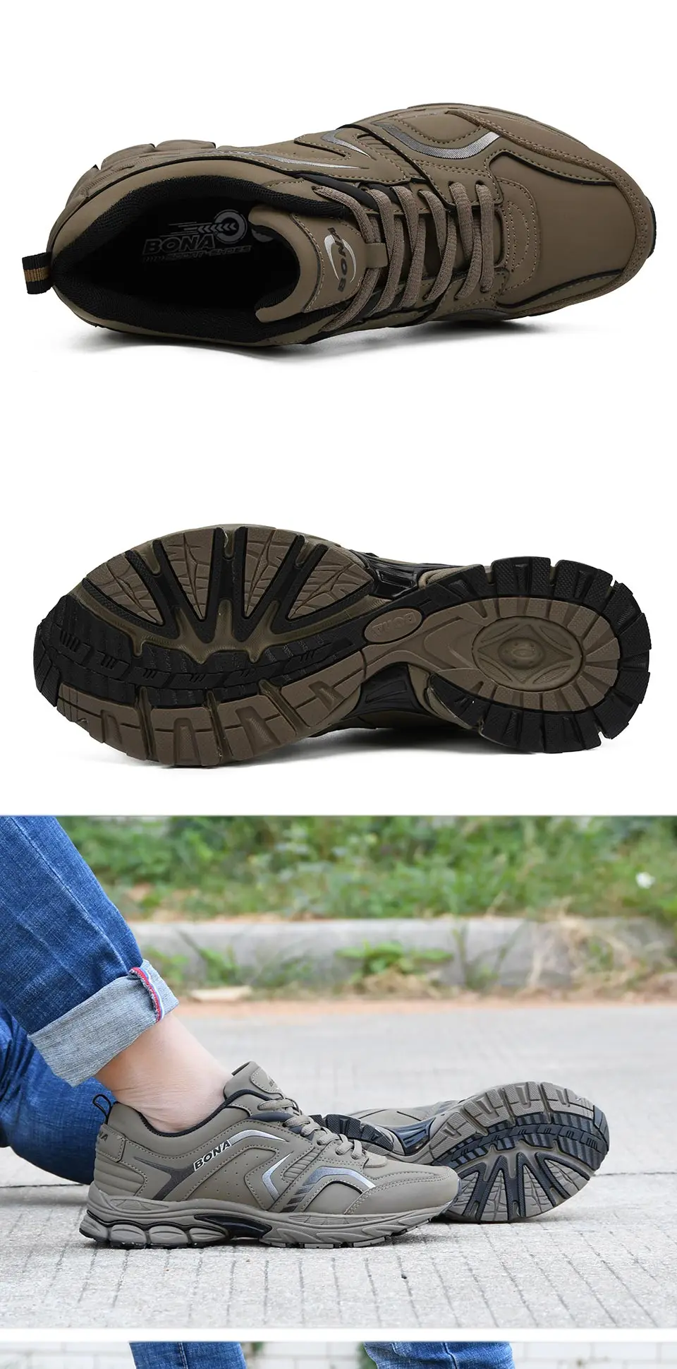 BONA/дышащие кроссовки; мужская повседневная обувь; chaussure homme; модные кроссовки; мужская обувь на плоской подошве со шнуровкой; zapatillas mujer Zapatos De Hombre
