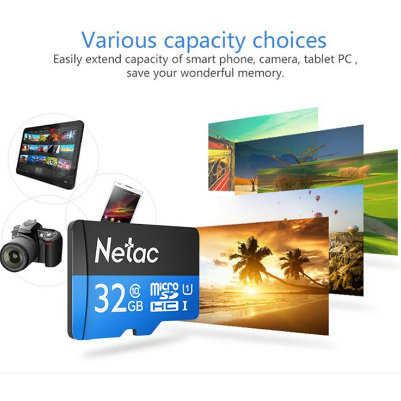 Netac P500 16G 32 ГБ, 64 ГБ, 128 г карта памяти класса 10 TF карты флэш-памяти Micro SD карта хранения данных высокой Скорость 80 МБ/с. для смартфона