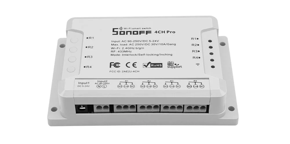 SONOFF 4CH Pro R2 Wifi Пульт дистанционного управления светильник выключатель питания RF 433mHz многоканальный 4 банд способ для модули для автоматизации умного дома
