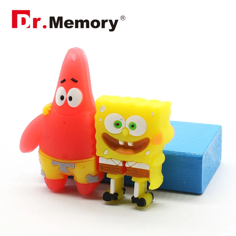 Мультфильм флешки кремния стиле флэш диск Губка Боб USB Flash Drive Квадратные usb flash 8